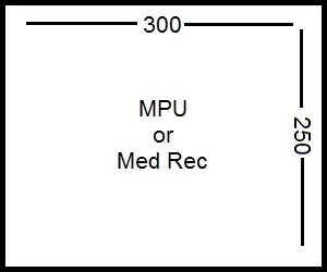 Размеры MPU или MREC составляют 300 x 250 пикселей, и это выглядит так: