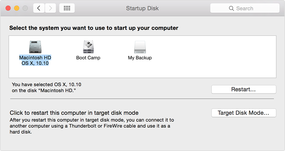 Установка загрузочного диска по умолчанию Вы можете изменить загрузочный диск, который ваш Mac автоматически использует, в Системных настройках